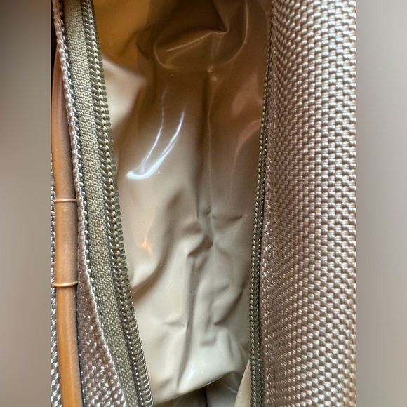 LONDON FOG Men’s Dusty Sage Grey Toiletry Travel Bag w/ Brown Piping - Picture 10 of 14